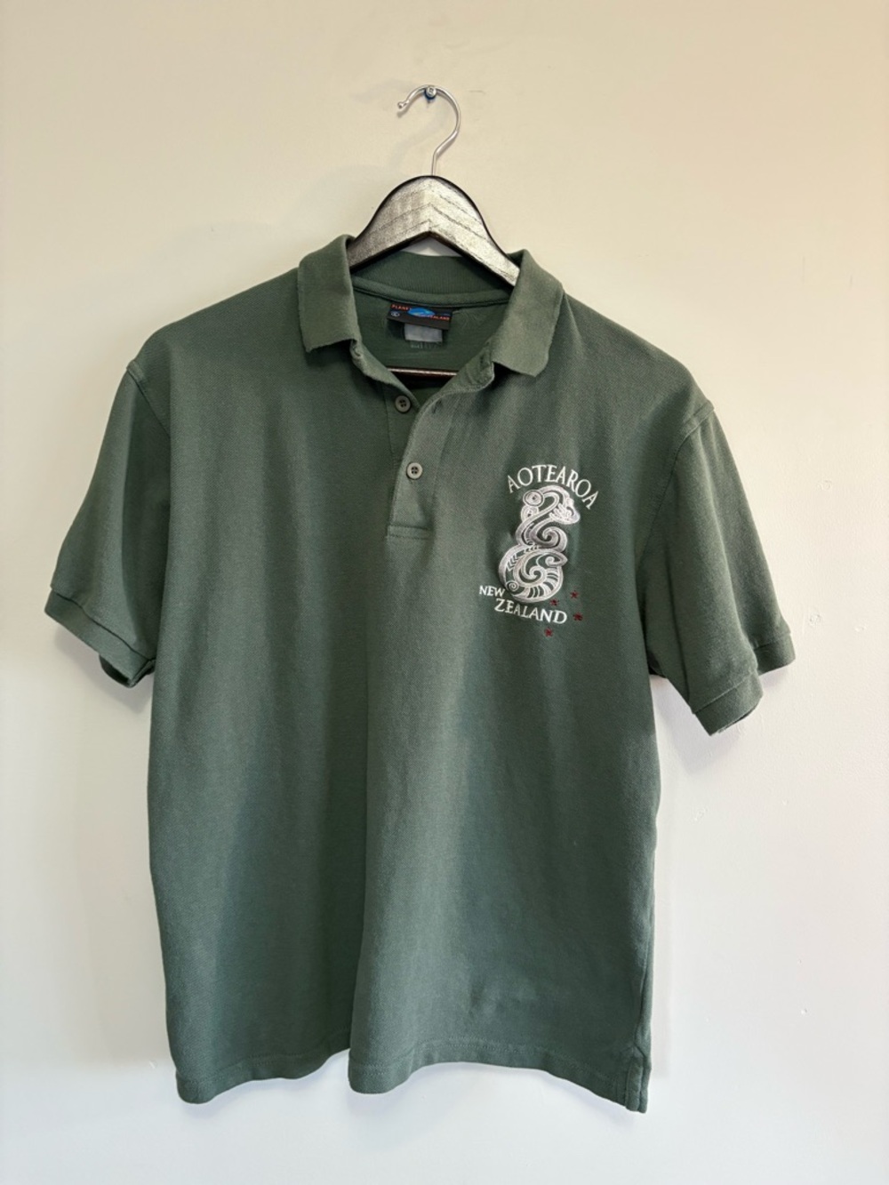 Vintage Planet New Zealand Green Men’s Polo Shirt Size Large